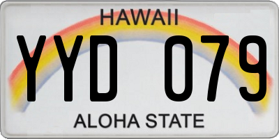 HI license plate YYD079