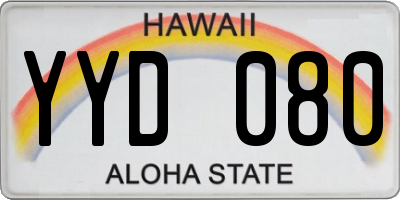 HI license plate YYD080