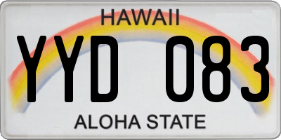 HI license plate YYD083