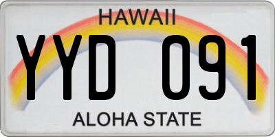 HI license plate YYD091