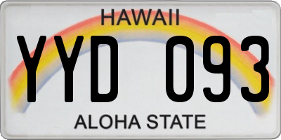 HI license plate YYD093
