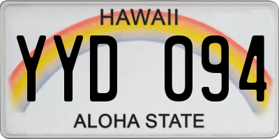 HI license plate YYD094