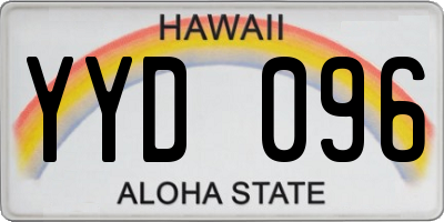 HI license plate YYD096