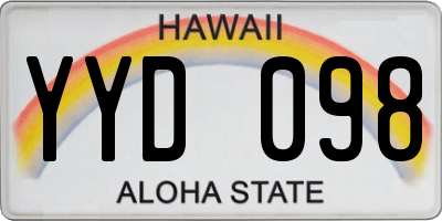 HI license plate YYD098