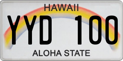 HI license plate YYD100