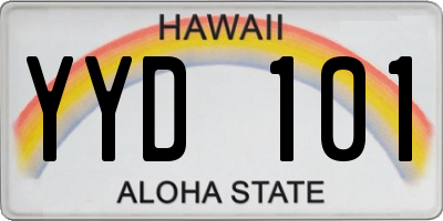 HI license plate YYD101