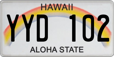 HI license plate YYD102
