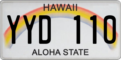 HI license plate YYD110