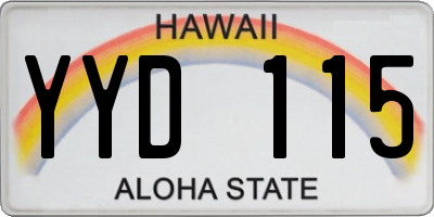 HI license plate YYD115