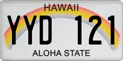 HI license plate YYD121