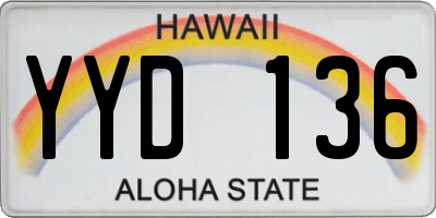 HI license plate YYD136
