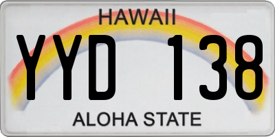 HI license plate YYD138