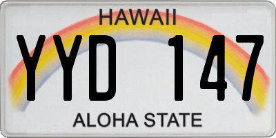 HI license plate YYD147