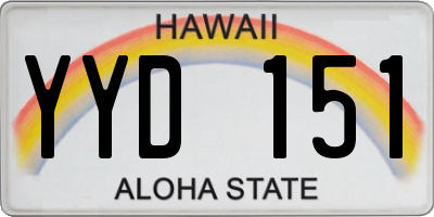 HI license plate YYD151