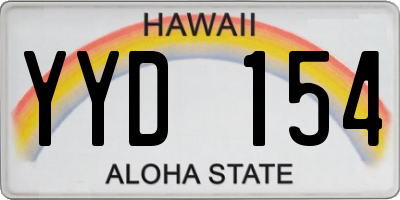 HI license plate YYD154