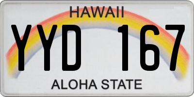 HI license plate YYD167