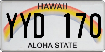 HI license plate YYD170