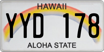 HI license plate YYD178