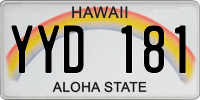 HI license plate YYD181