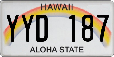 HI license plate YYD187