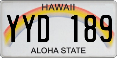 HI license plate YYD189
