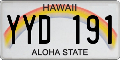 HI license plate YYD191