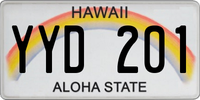 HI license plate YYD201