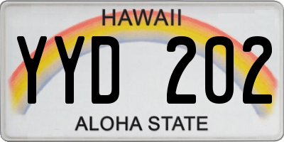 HI license plate YYD202