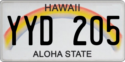 HI license plate YYD205