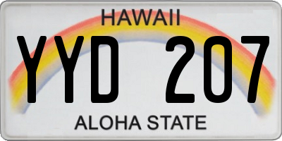 HI license plate YYD207