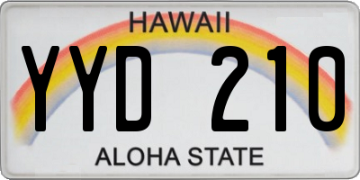 HI license plate YYD210