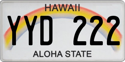 HI license plate YYD222