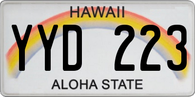 HI license plate YYD223
