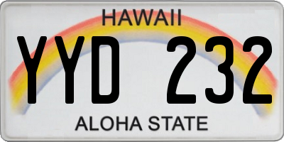 HI license plate YYD232