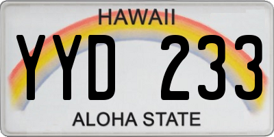 HI license plate YYD233