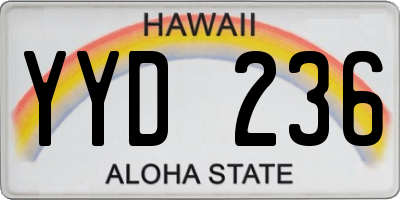 HI license plate YYD236