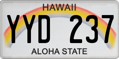HI license plate YYD237