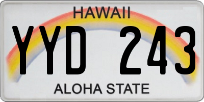 HI license plate YYD243