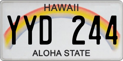HI license plate YYD244