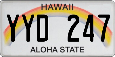 HI license plate YYD247