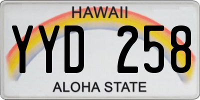 HI license plate YYD258