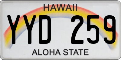 HI license plate YYD259