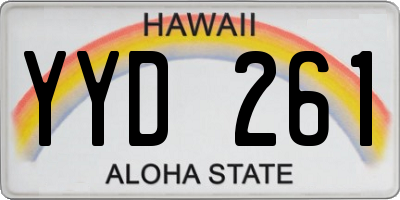 HI license plate YYD261