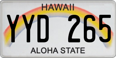 HI license plate YYD265