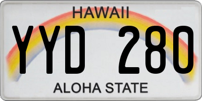 HI license plate YYD280