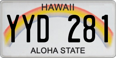HI license plate YYD281