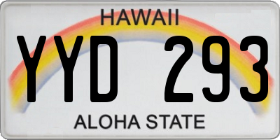 HI license plate YYD293