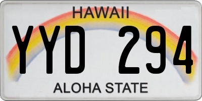 HI license plate YYD294