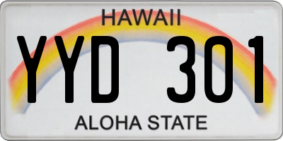 HI license plate YYD301
