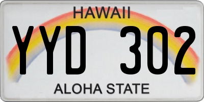 HI license plate YYD302